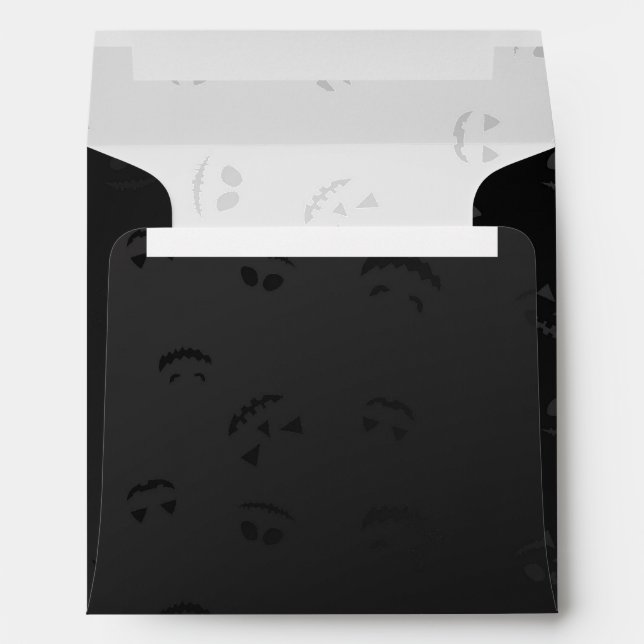 Enveloppe Citrouille Jack-o-Lantern Carré (Dos (Bas))