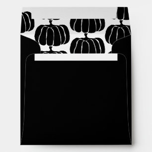 Enveloppe Citrouille minimaliste Halloween noir et blanc Car