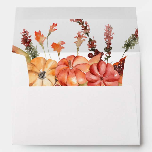 Enveloppe Citrouille rustique et floral (Dos (Bas))