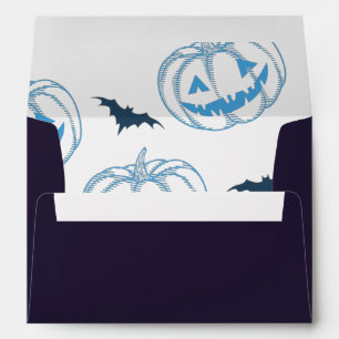 Enveloppe Citrouilles Chauves-Souris Halloween Élégant