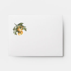 Enveloppe Citrus, orange + fleur petite cutie