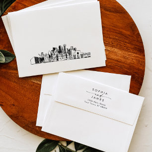 Enveloppe Cityscape du Mariage Skyline de Dallas
