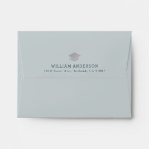 Enveloppe Clair Ardoise Bleu Gold Graduation Cap