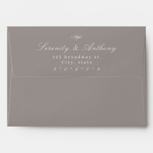 Enveloppe Clair Brown Classic Élégance Script Simple Mariage