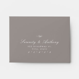 Enveloppe Clair Brown classique élégance Script mariage RSVP
