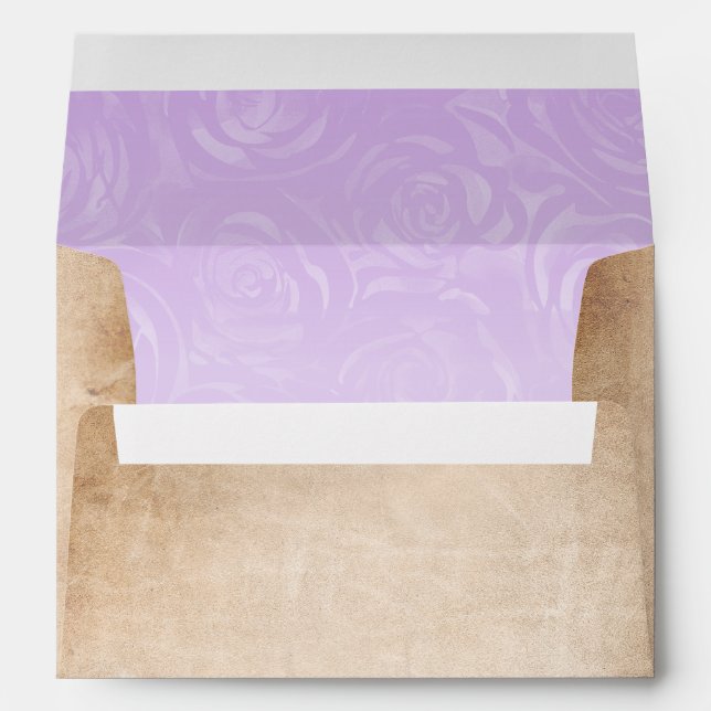 Enveloppe Clair violet Roses Parchemin Adresse de retour (Dos (Bas))