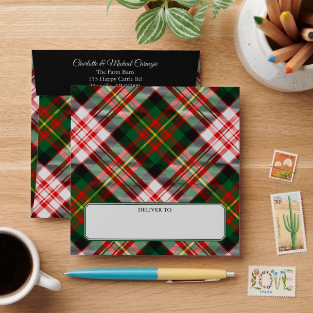 Enveloppe Clan Carnegie robe Tartan (Desk)