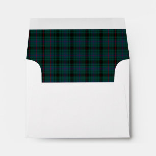 Enveloppe Clan Davidson Tartan Forest Green et Black Plaid