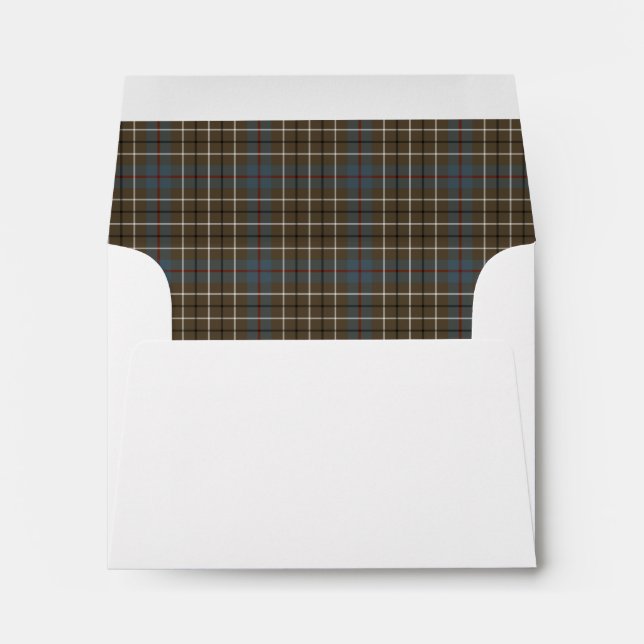 Enveloppe Clan Duncan Patiné Tartan Brown et gris plaid (Dos (Bas))
