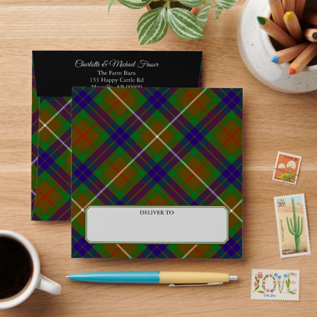 Enveloppe Clan Fraser Chasse Tartan (Desk)