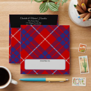 Enveloppe Clan Hamilton Red Tartan
