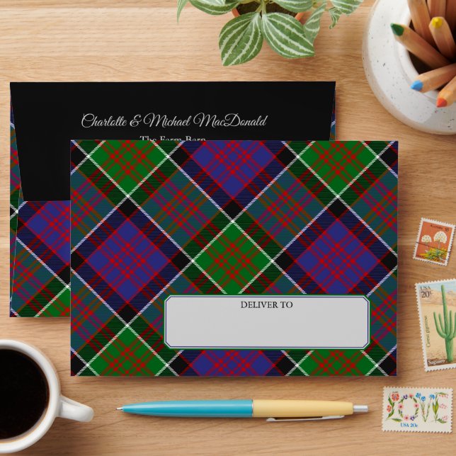 Enveloppe Clan MacDonald de Clanranald Tartan Envelope (Desk)