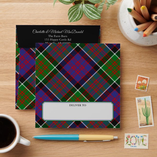 Enveloppe Clan MacDonald de Clanranald Tartan Envelope (Desk)