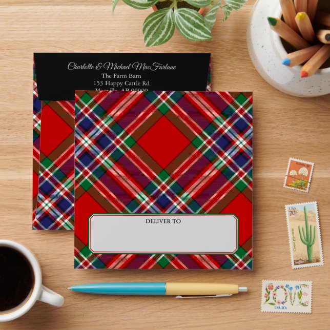Enveloppe Clan MacFarlane Red Tartan (Desk)
