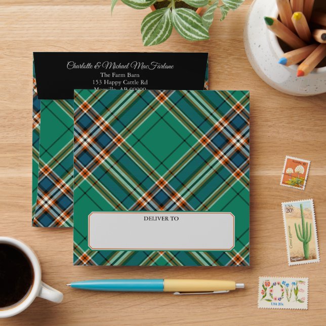 Enveloppe Clan MacFarlane Tartan de chasse antique (Desk)