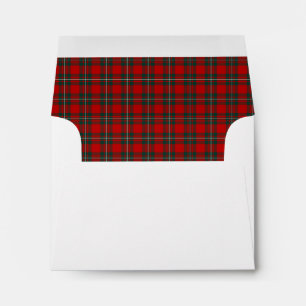Enveloppe Clan MacGregor Tartan Red et Forest Green Plaid