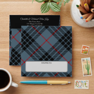 Enveloppe Clan MacKay Blue Tartan