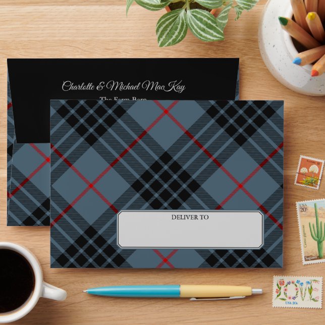 Enveloppe Clan MacKay Blue Tartan (Desk)