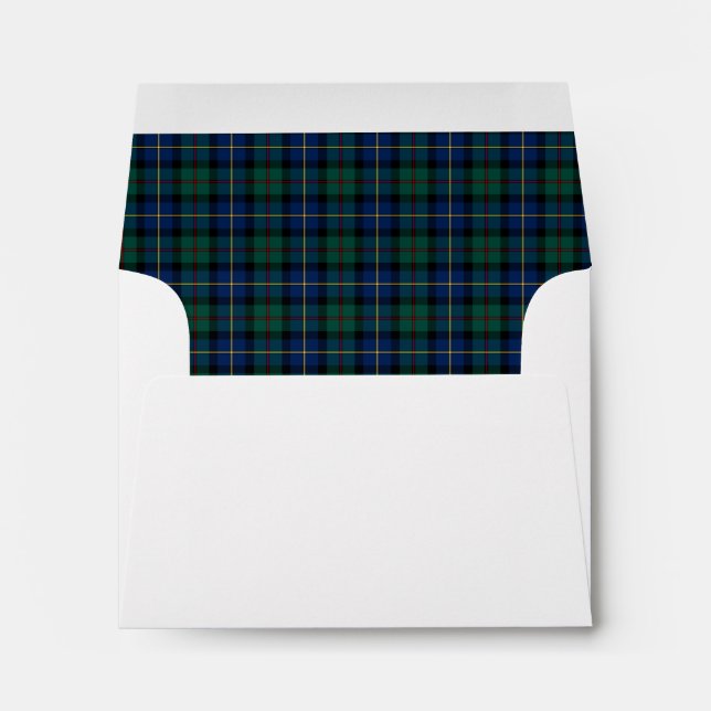 Enveloppe Clan MacLeod de Skye Tartan Vert et bleu Plaid (Dos (Bas))