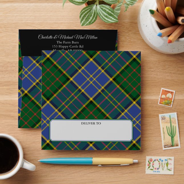 Enveloppe Clan MacMillan Chasse Tartan (Desk)