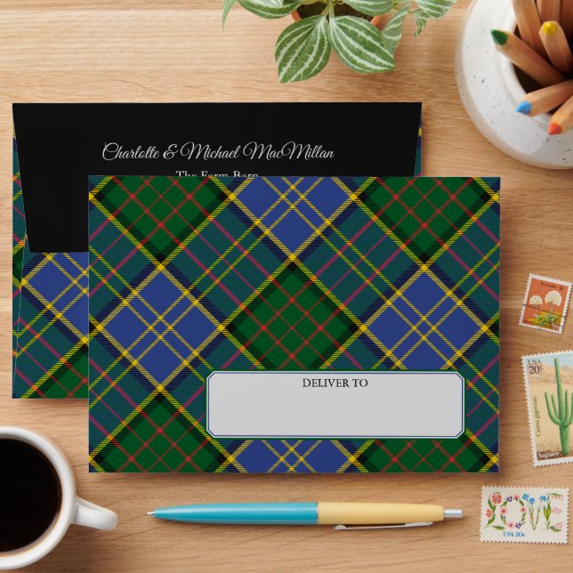 Enveloppe Clan MacMillan Chasse Tartan (Desk)