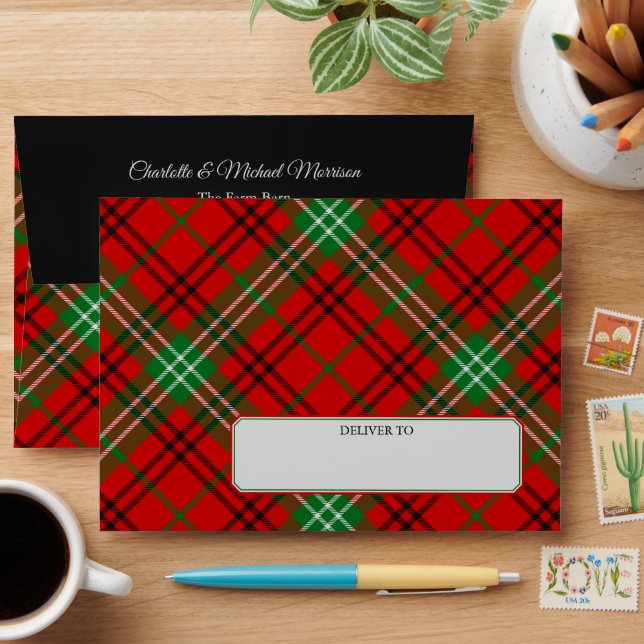 Enveloppe Clan Morrison Red Tartan (Desk)