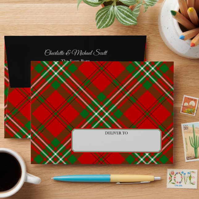 Enveloppe Clan Scott Red Tartan (Desk)