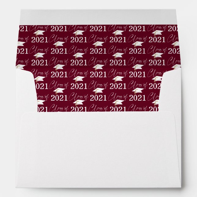 Enveloppe Classe de script chic de 2021 Graduation Cap Maroo (Dos (Bas))