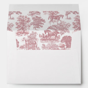 Enveloppe Classé Élégant Chic Rose Cheval Toile de campagne