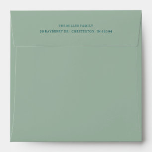 Enveloppe Classic Dusty Green à deux lignes Adresse de retou