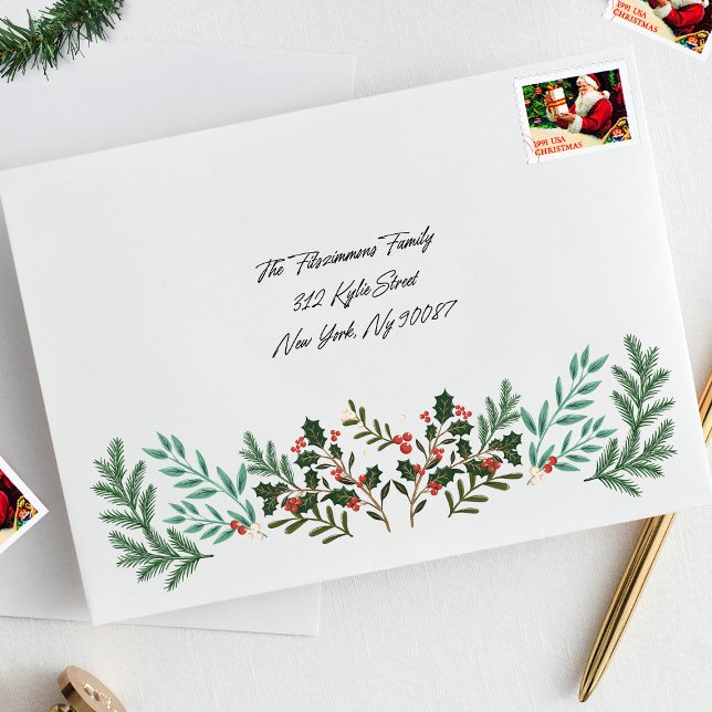 Enveloppe Classic Enchanter Elegant Holiday Adresse de retou (Créateur téléchargé)