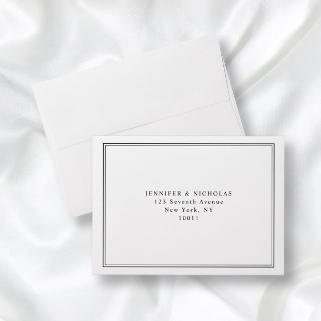 Enveloppe Classic Formal Black White Mariage Adresse de reto (Créateur téléchargé)