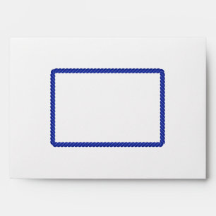 Enveloppe Classic Mariage Blanc Bleu corde Aquarelle Bande