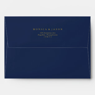 Enveloppe Classic Minimal Marine Bleu Faire-part de mariage 