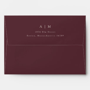 Enveloppe Classic Monogram Bourgogne Adresse de retour Maria