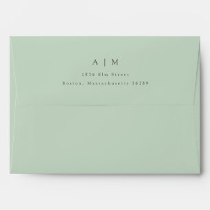 Enveloppe Classic Monogram Pistachio Mariage d'adresse de re