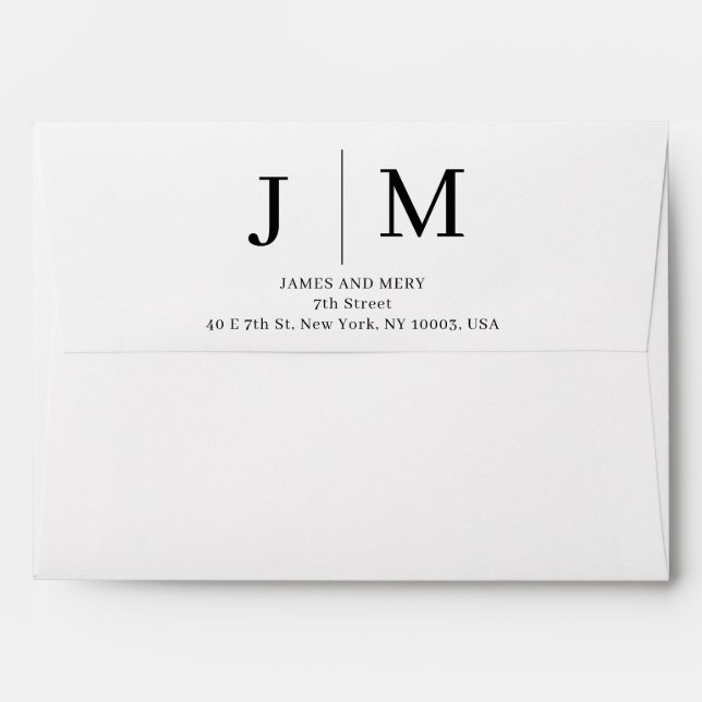 Enveloppe Classic Monogram Wedding  (Dos (Haut rabat))