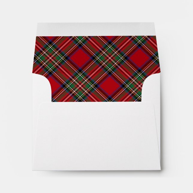 Enveloppe Classic Plaid Red Green Christmas Stewart Tartan (Dos (Bas))