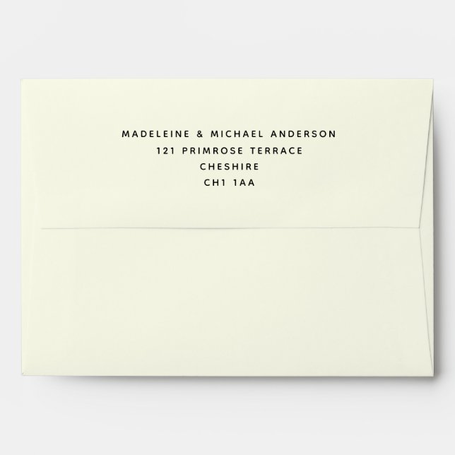 Enveloppe Classic Simple Pastel Yellow Adresse de retour (Dos (Haut rabat))