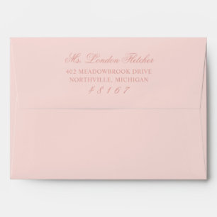 Enveloppe Classique Élégant Rose Gold Blush Réponse Mariage