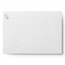 Enveloppe classique élégante bleue et blanche flor
