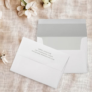 Enveloppe Classique Luxe Élégant blanc et vert sauge clair