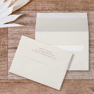 Enveloppe Classique Luxe Élégant Ivoire et Taupe Neutres