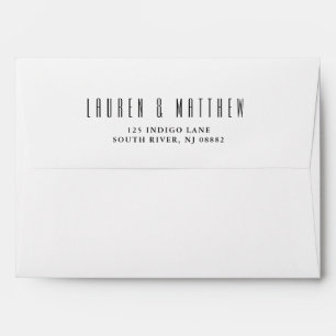 Enveloppe Classique moderne Mariage noir et blanc