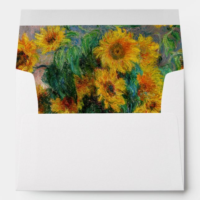 Enveloppe Claude Monet - Bouquet de tournesols (Dos (Bas))