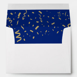 Enveloppe Clé Bleue Élégante Confetti