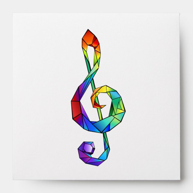 Enveloppe Clé de musique arc-en-ciel (Devant)