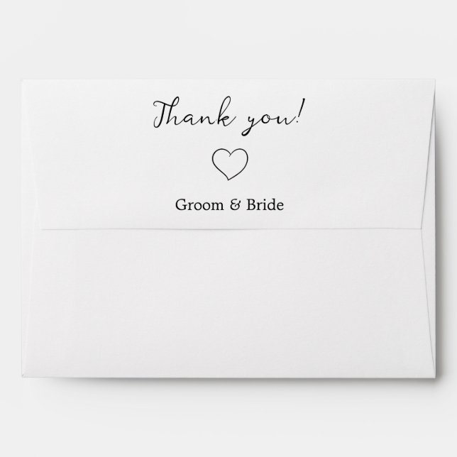 Enveloppe Clean Design Thank You Text Greeting Card Envelope (Dos (Haut rabat))