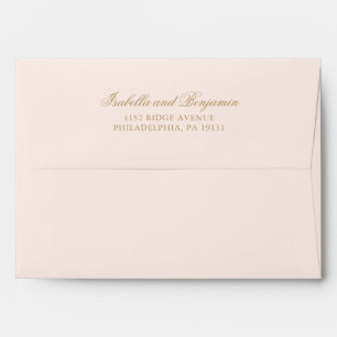 Enveloppe Clôture Elégante Forme Mariage Gold Blush