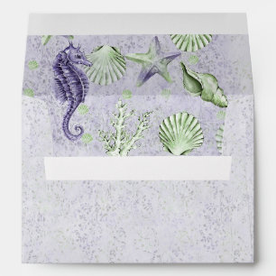 Enveloppe Coastal Chic Parti vert pourpre et citron vert